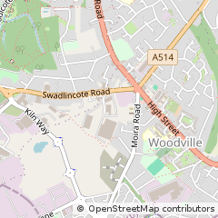 Map of Swadlincote, Derbyshire