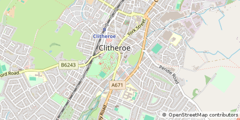 Map of Clitheroe, Lancashire