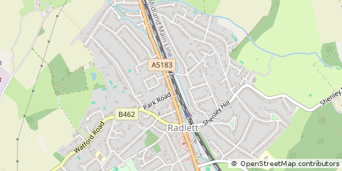 Map of Radlett, Hertfordshire