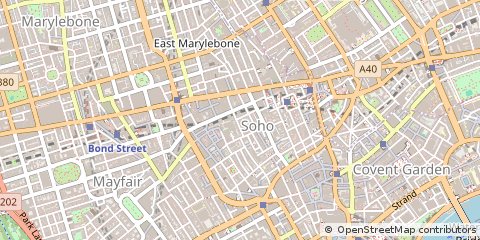 Map of Soho, London