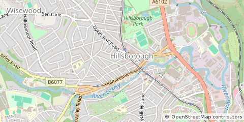 Map of Sheffield, South Yorkshire