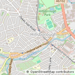 Map of Sheffield, South Yorkshire