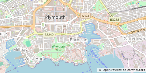Map of Plymouth, Devon