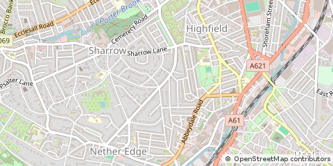 Map of South Yorkshire