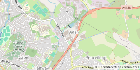 Map of Llanelli, Dyfed