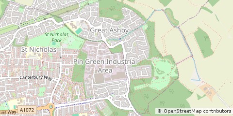 Map of Stevenage, Hertfordshire