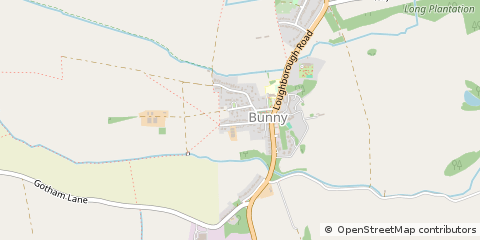 Map of Bunny, Nottinghamshire