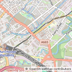 Map of Manchester, Lancashire