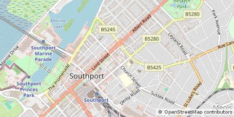 Map of Southport, Merseyside