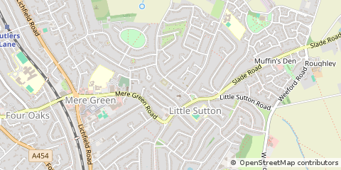 Map of Sutton Coldfield, West Midlands