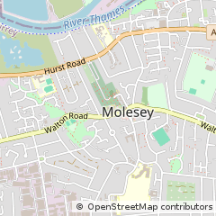 Map of West Molesey, Surrey