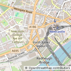 Map of Newcastle Upon Tyne, Tyne and Wear