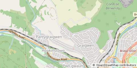Map of Pontypridd, RCT