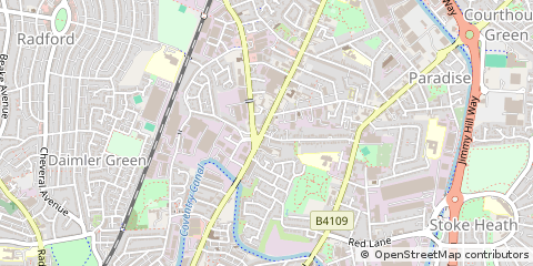 Map of Coventry, Warwickshire