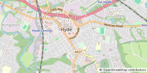 Map of Hyde, Cheshire