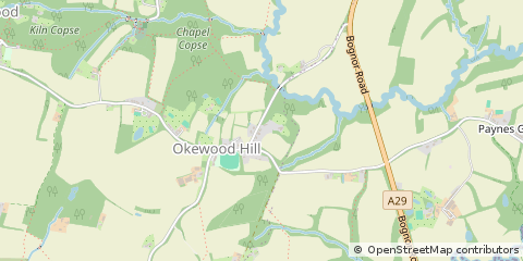 Map of Dorking, Surrey