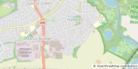 Map of Wigan, Lancashire