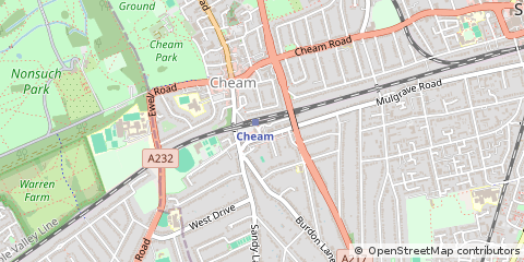 Map of Sutton, Surrey