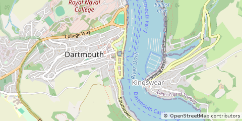 Map of Dartmouth, Devon