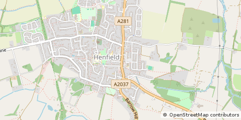 Map of Henfield, West Sussex