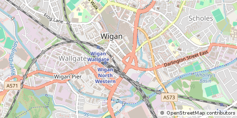 Map of Wigan, Greater Manchester