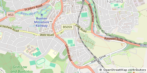 Map of Buxton, Derbyshire