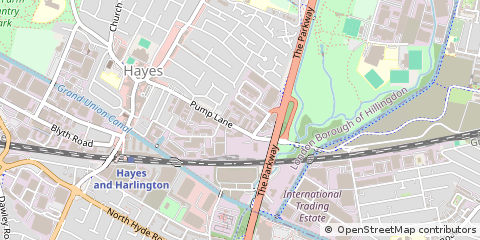Map of Hayes, Middlesex