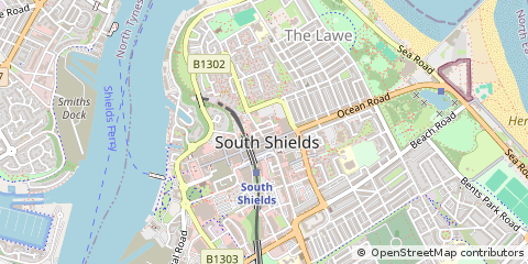 Map of South Shields, Tyne and Wear