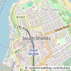 Map of South Shields, Tyne and Wear