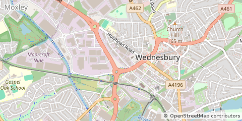 Map of Wednesbury, West Midlands