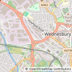 Map of Wednesbury, West Midlands