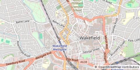 Map of Wakefield, West Yorkshire