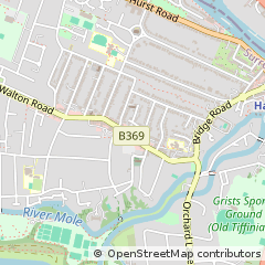 Map of East Molesey, Surrey