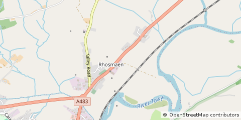 Map of Llandeilo, Carmarthenshire