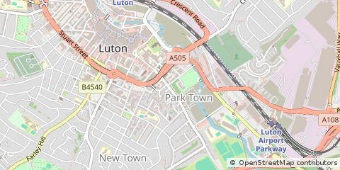Map of Luton, Bedfordshire