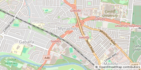 Map of Cardiff, South Glamorgan