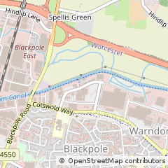 Map of Worcester, Worcestershire