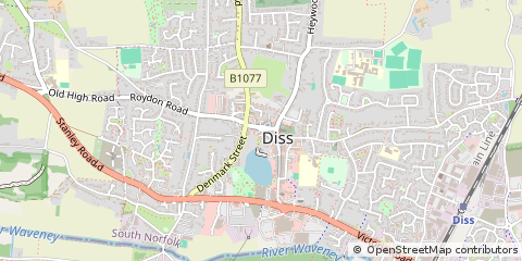 Map of Diss, Norfolk