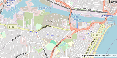 Map of Lowestoft, Suffolk