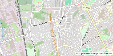 Map of Gateshead, Tyne and Wear
