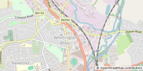 Map of Chesterfield, Derbyshire