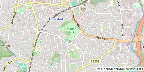 Map of Aldershot, Hampshire