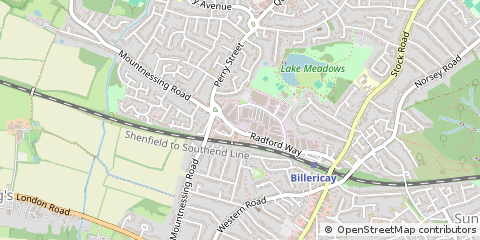 Map of Billericay, Essex