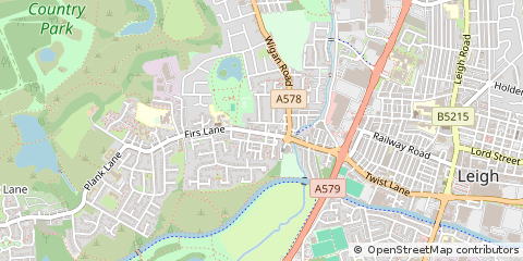Map of Leigh, Lancashire