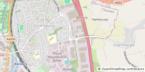 Map of Banbury, Oxfordshire