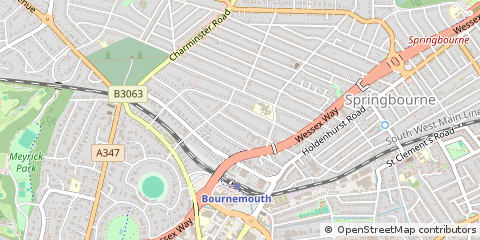 Map of Bournemouth, Dorset