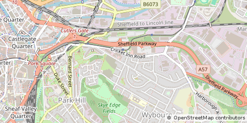 Map of Sheffield, South Yorkshire