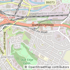 Map of Sheffield, South Yorkshire