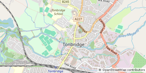 Map of Tonbridge, Kent