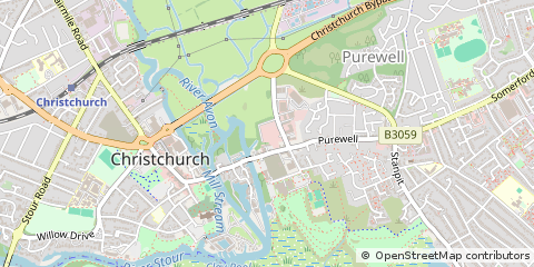 Map of Christchurch, Dorset
